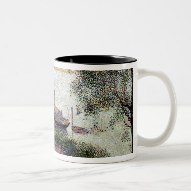 Tasse 2 Couleurs Paysage de rivière de Georges Pierre Seurat | avec (Droit)