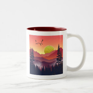 Tasse 2 Couleurs Paysage des monts Crimson