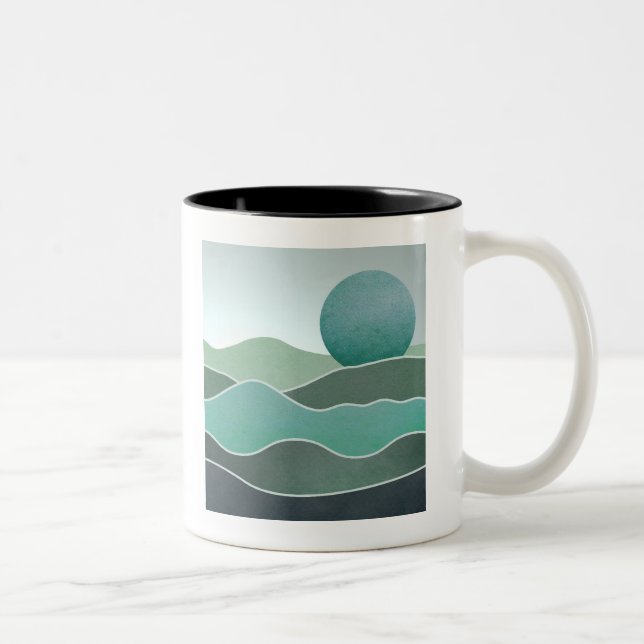 Tasse 2 Couleurs Paysage du monde Turquoise (Droit)