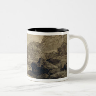 Tasse 2 Couleurs Paysage montagneux, c.1780 (gris et lavage de brun