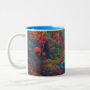 Tasse 2 Couleurs Paysage psychédélique 