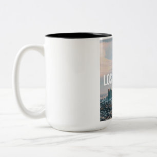 Tasse 2 Couleurs Paysage urbain rétro de Los Angeles, esthétique de