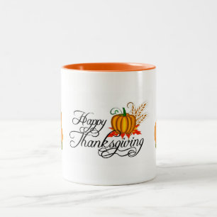 Tasse 2 Couleurs Paysages de feuilles de citrouille d'automne de la