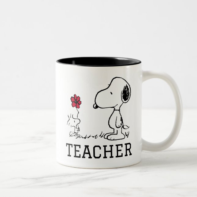 Tasse 2 Couleurs PEANUTS | Snoopy & Woodstock Teacher (Droit)