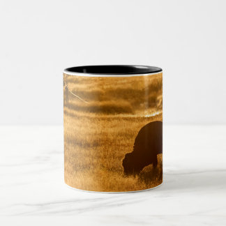 Tasse 2 Couleurs Pêche à la mouche le long de la rivière Madison à 