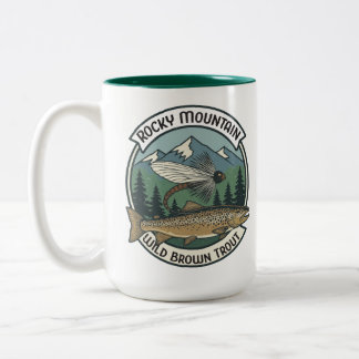 Tasse 2 Couleurs Pêche à la mouche truite brune sauvage des montagn