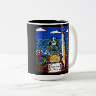 Tasse 2 Couleurs Pêche au marlin avec Berger Australien