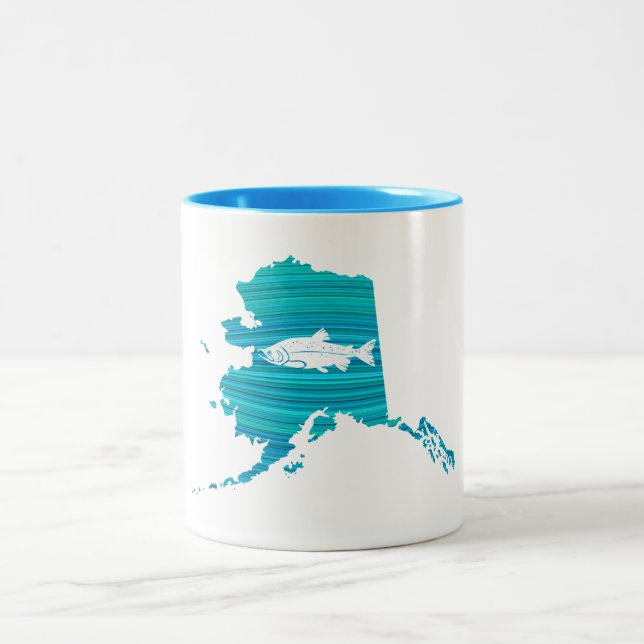Tasse 2 Couleurs Pêche saumonée de vague de l'Alaska (Centre)