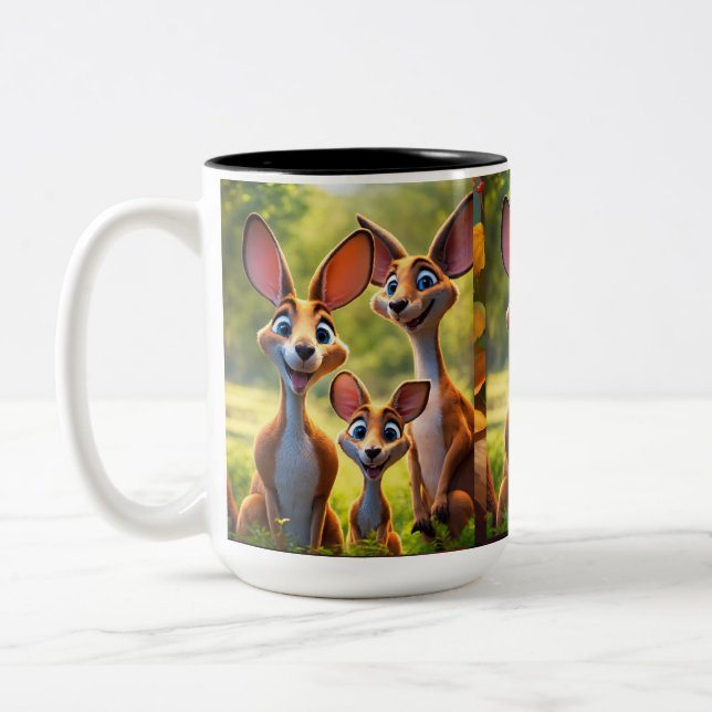 Tasse 2 Couleurs Peek-a-Roo : Baby Kangaroo Delight (Gauche)