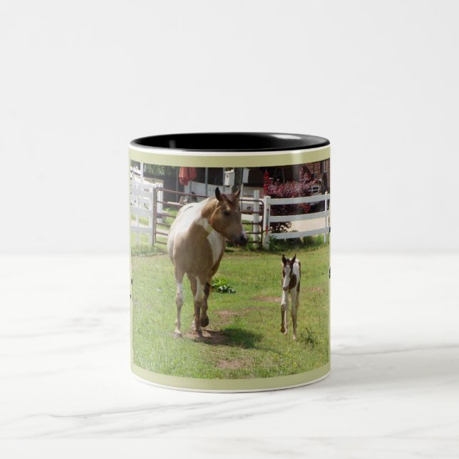 Tasse 2 Couleurs Peignez la jument et le poulain (Centre)