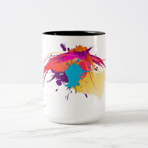 Tasse 2 Couleurs Peinture à papillon exotique Abstraite