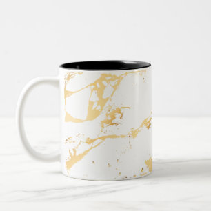 Tasse 2 Couleurs Peinture Abstraite en acrylique or et blanc Abstra