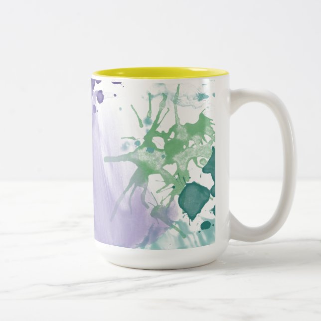 Tasse 2 Couleurs Peinture Abstraite violet verte (Droit)