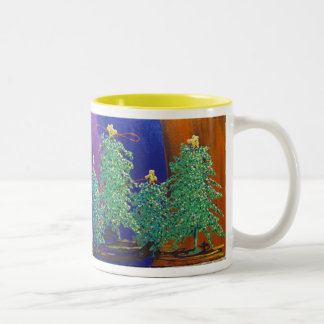 Tasse 2 Couleurs Peinture de ChristmasTrees