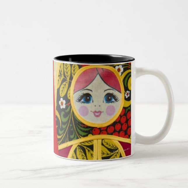 Tasse 2 Couleurs Peinture de poupée de Matryoshka de Russe (Droit)