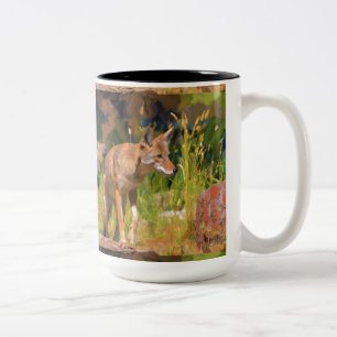 Tasse 2 Couleurs Peinture d'été sur la faune de Coyote