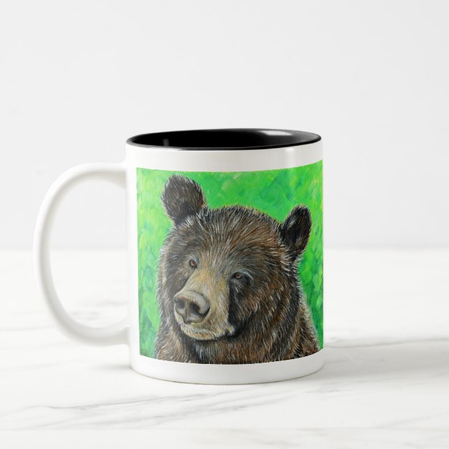Tasse 2 Couleurs Peinture d'ours Brown réfléchie (Gauche)