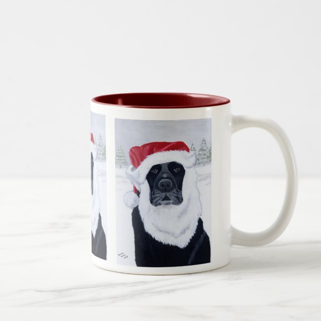 Tasse 2 Couleurs Peinture noire de casquette de Père Noël de Noël (Droit)