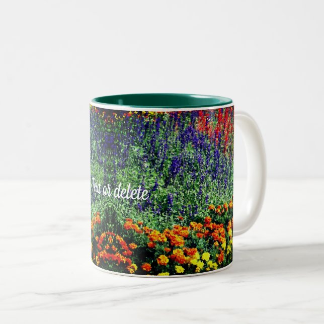 Tasse 2 Couleurs Peinture numérique du jardin de fleurs personnalis (Devant droit)