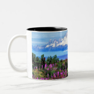 Tasse 2 Couleurs Peinture sauvage surréelle en Alaska
