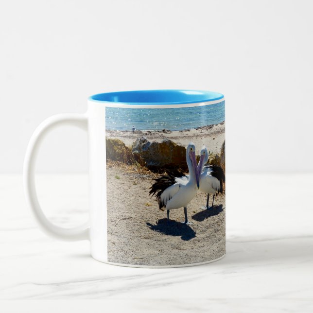 Tasse 2 Couleurs Pélicans Amoureux, (Gauche)