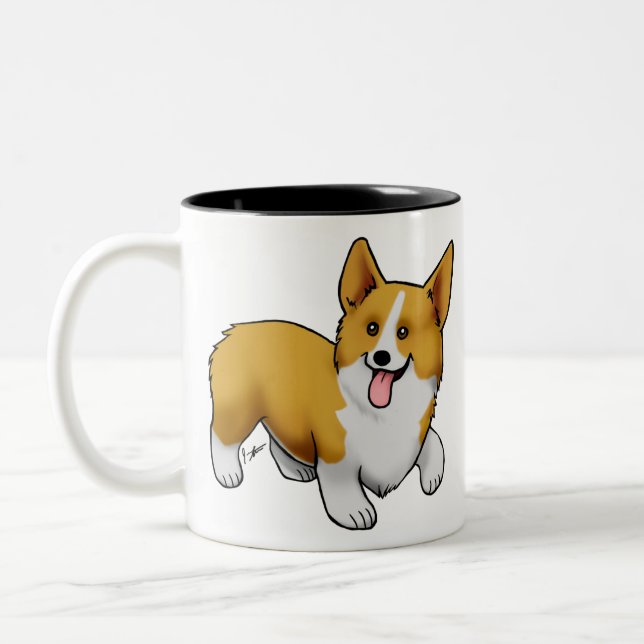 Tasse 2 Couleurs Pembroke Welsh Corgi (Gauche)
