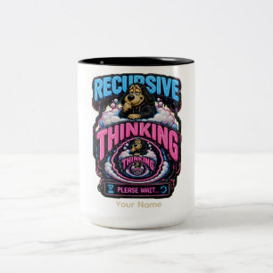 Tasse 2 Couleurs Pensée Récursive Personnalisée Drôle de Suranalyse