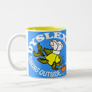 Tasse 2 Couleurs Pensée Sparky de poissons de chef de dyslexie en