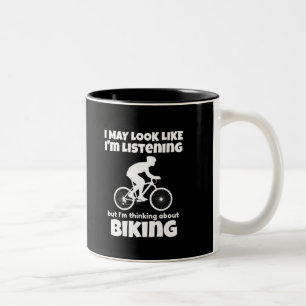 Tasse 2 Couleurs Penser à propos de vélo amusant