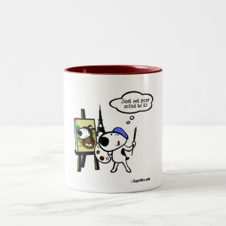 Tasse 2 Couleurs Pensez comme Leonardo et faites-le