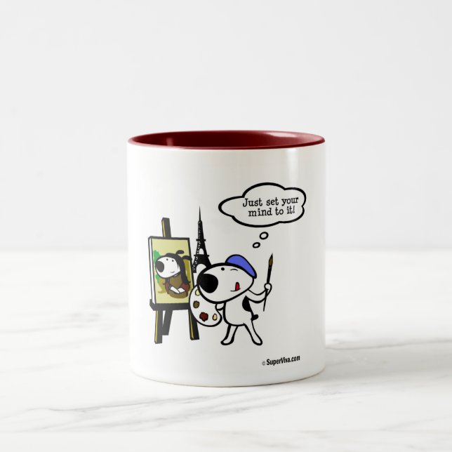 Tasse 2 Couleurs Pensez comme Leonardo et faites-le (Centre)