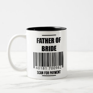 Tasse 2 Couleurs Père de la mariée Scannez le paiement T-shirt Papa