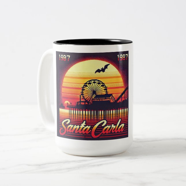 Tasse 2 Couleurs Père Noël Carla 1987 Design rétro (Devant gauche)