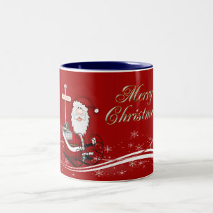 Tasse 2 Couleurs Père Noël et son Sleigh Christmas