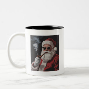Tasse 2 Couleurs Père Noël Fumer Fête Funky Noël