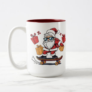 Tasse 2 Couleurs Père Noël skater – Le Claus le plus cool de la vil