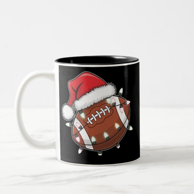 Tasse 2 Couleurs Père Noël Sports Christmas American Football Lover (Gauche)