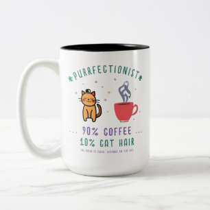Tasse 2 Couleurs Perfectionniste amateur de café et de chats Citati