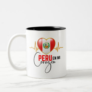 Tasse 2 Couleurs Pérou en Corazon Péruvian Pride
