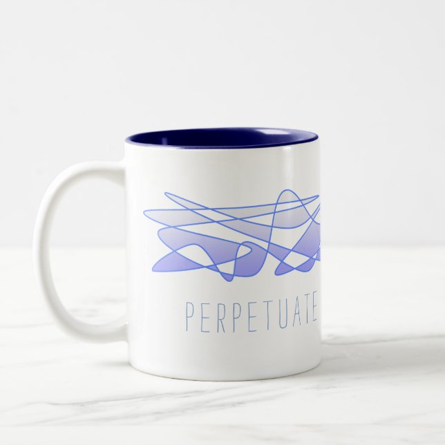 Tasse 2 Couleurs "Perpétuer les ondes positives" Bleu violet Art (Gauche)