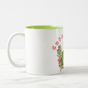 Tasse 2 Couleurs Perroquet de Corella mignonne dans les fleurs trop