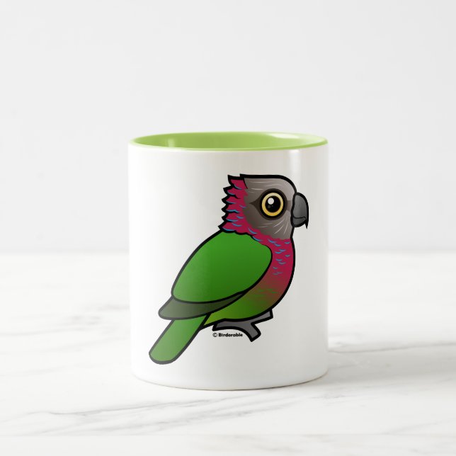 Tasse 2 Couleurs Perroquet de Rouge-fan de Birdorable (Centre)