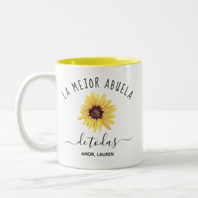 Tasse 2 Couleurs Personalizada La Mejor Abuela de toda (Gauche)
