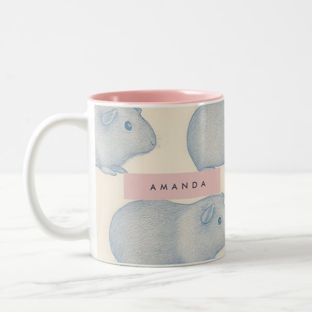 Tasse 2 Couleurs Personalized Aesthetically Cute Guinea Pigs Patter (Gauche)