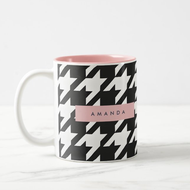 Tasse 2 Couleurs Personalized Classic Black and White Houndstooth  (Gauche)