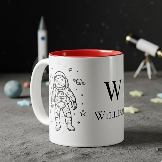 Tasse 2 Couleurs Personalized Kids Astronaut (Créateur téléchargé)