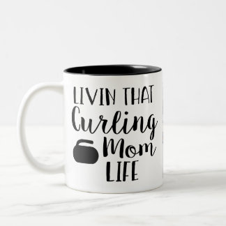 Tasse 2 Couleurs Personalized Living that Curling Mom Life Photo 