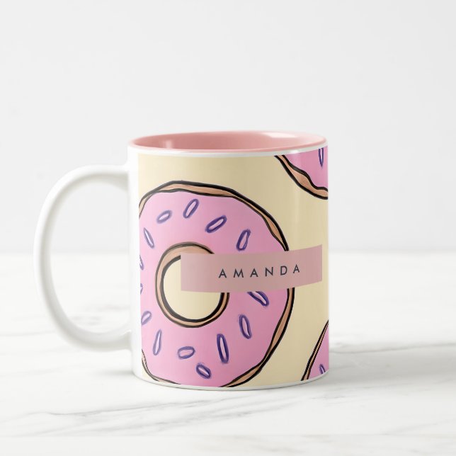 Tasse 2 Couleurs Personalized Pastel Pink Donut  (Gauche)