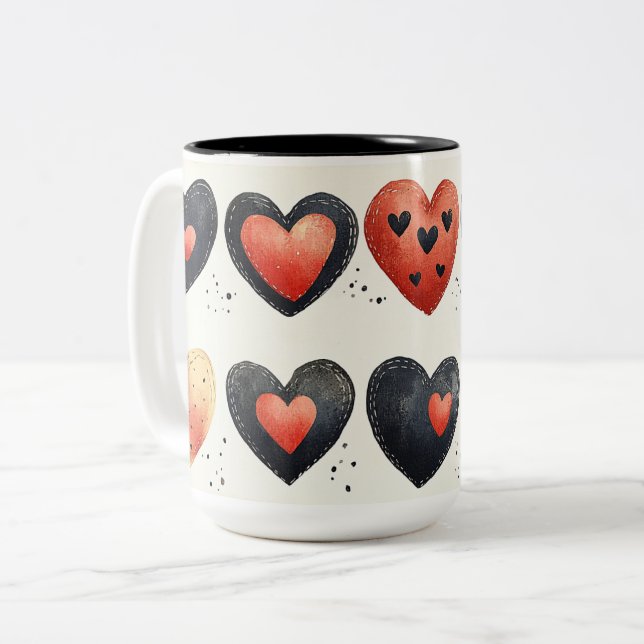 Tasse 2 Couleurs Personalized Valentine Coffee Mug (Devant gauche)