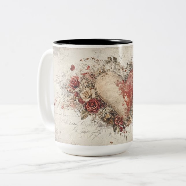 Tasse 2 Couleurs Personalized Valentine Coffee Mug (Devant gauche)